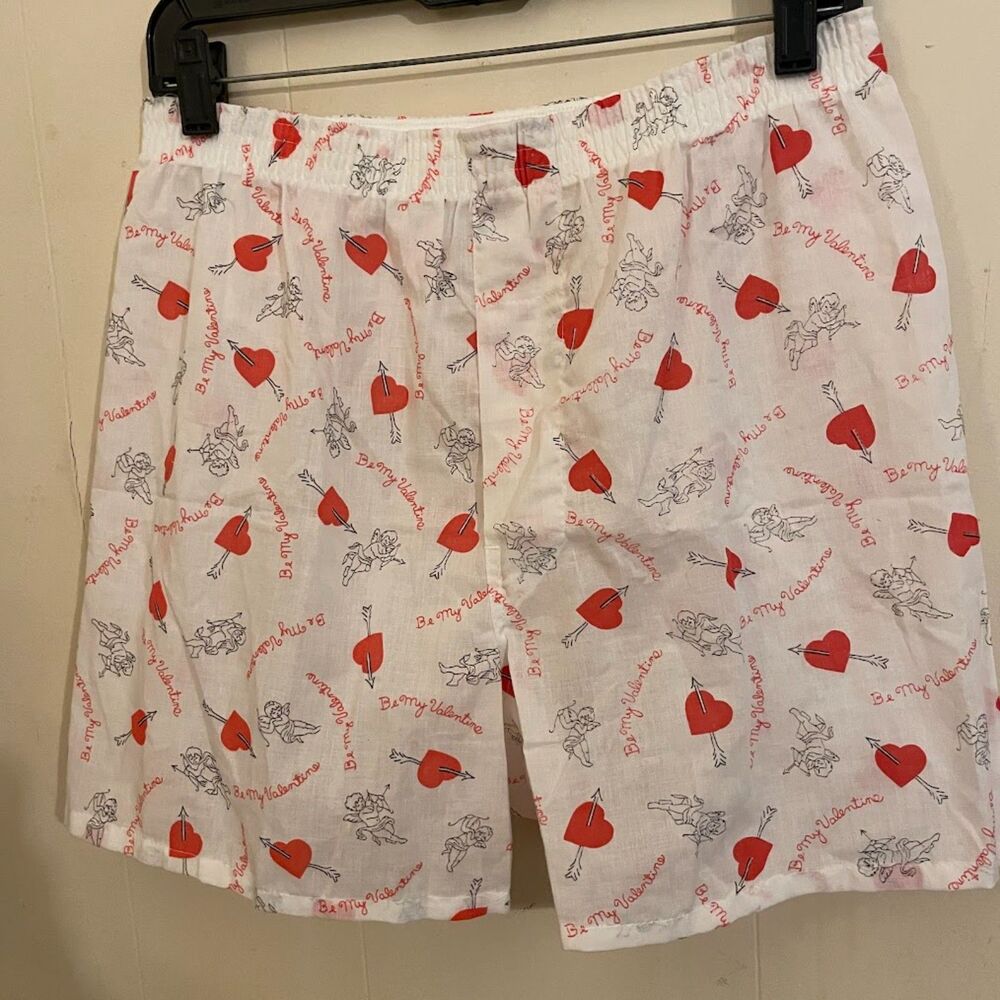 Vintage 60s VALENTINE'S DAY CUPID Boxers Boxer Shorts S 34-36 new